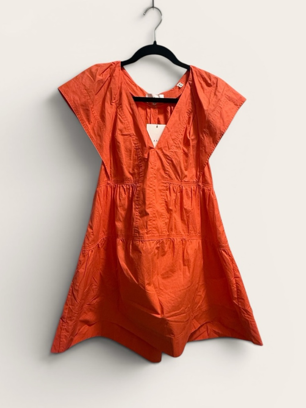 A.L.C. - Haley Cotton V-Neck Mini Dress in Spiced Coral - NWT - Size 2 - Picture 2 of 6